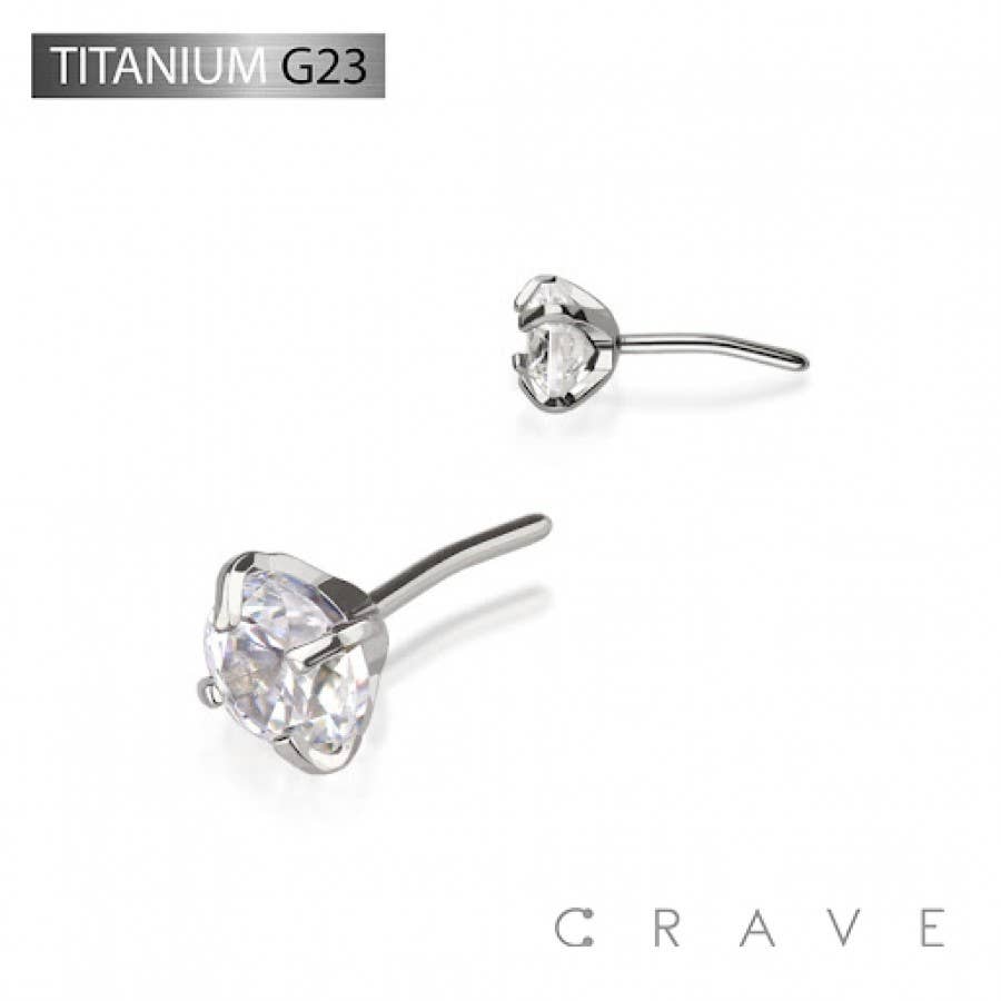 CRAVE - Wholesale Face/Body Chain - TITANIUM THREADLES PUSH IN CZ PRONG SET TOP PART2