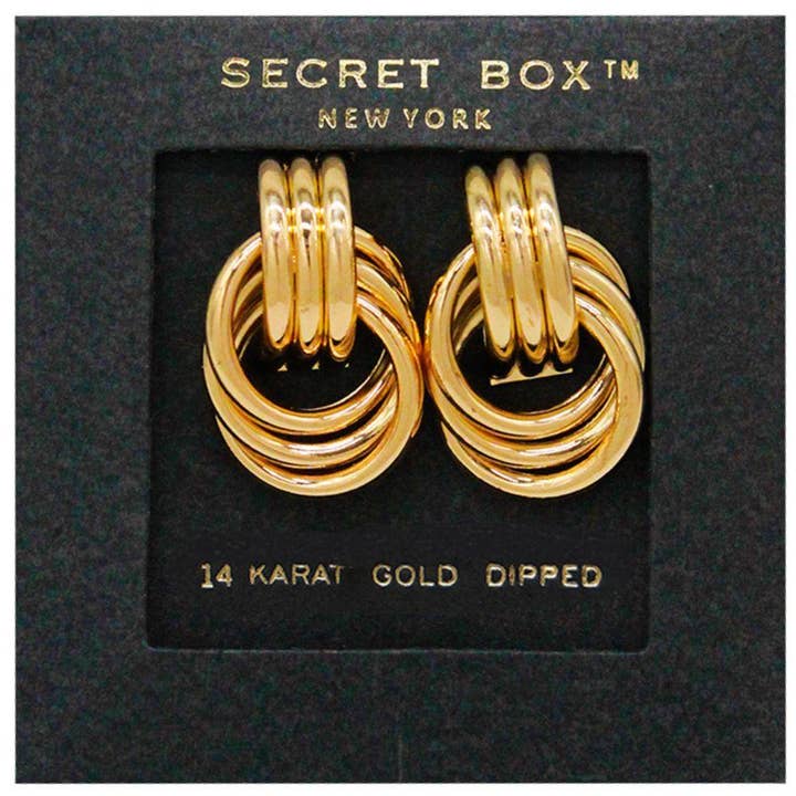 anbfashion - Wholesale Dangle Earrings - MULTI HOOP 14K GOLD DIPPED EARRING SB-111200