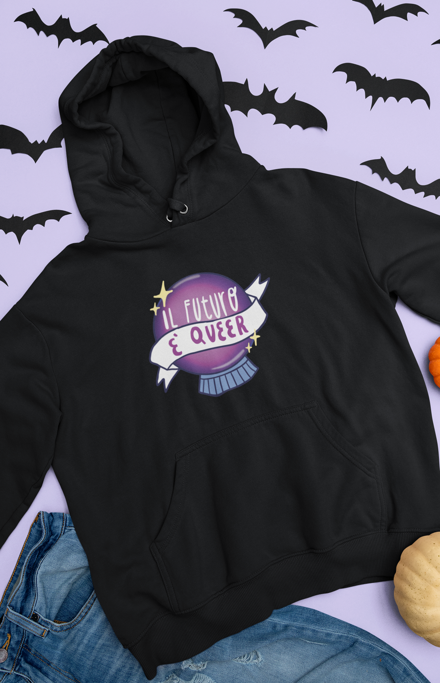 Chiaralascura - Wholesale Sweatshirt - Unisex - Felpa unisex con cappuccio - Il futuro è queer0