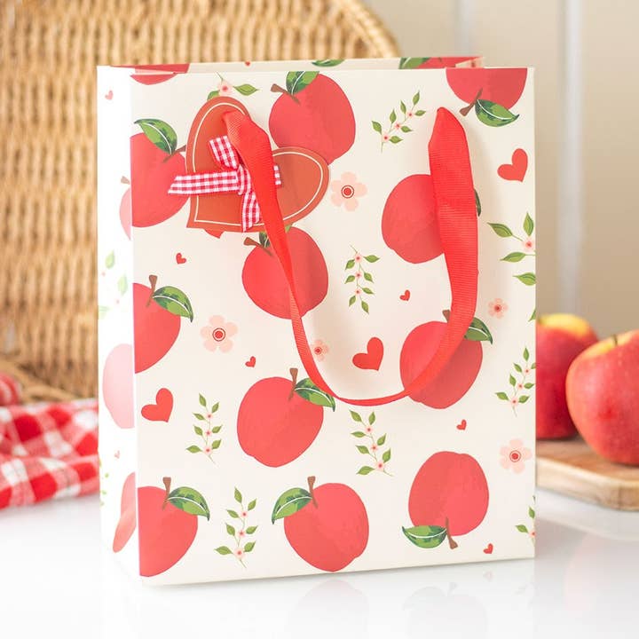 Apple print gift bag for wholesale by Nibble Distributors Ltd