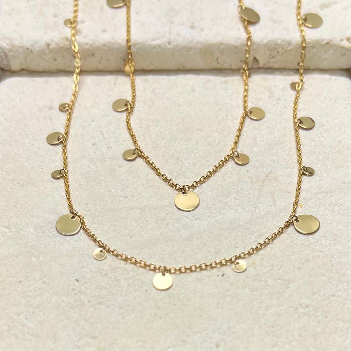 Sylvie Long Wrapping Necklace Gold Filled for wholesale by elle deVisme artisan jewelry