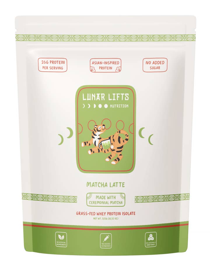 Matcha Latte - Grass-fed Whey Isolate Boba Tea Protein Powder for wholesale by Lunar Lifts Nutrition