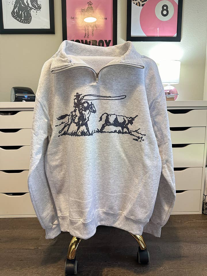 Gunpowder and Glam Boutique - Wholesale Graphic Sweatshirt - Unisex - The Roper Quarter Zip1