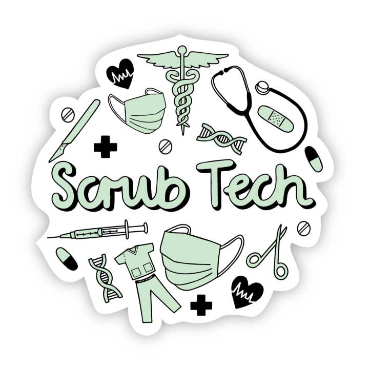 Scrub Tech Sticker for wholesale by Big Moods