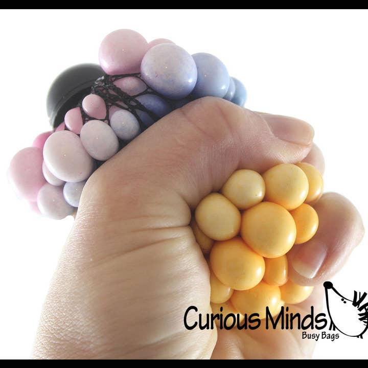 Curious Minds Toys – wholesale Squishy toy – Kids & Baby – 1 Rainbow Mesh Doh Filled Squeeze Balls - Doh - Ultra Squish