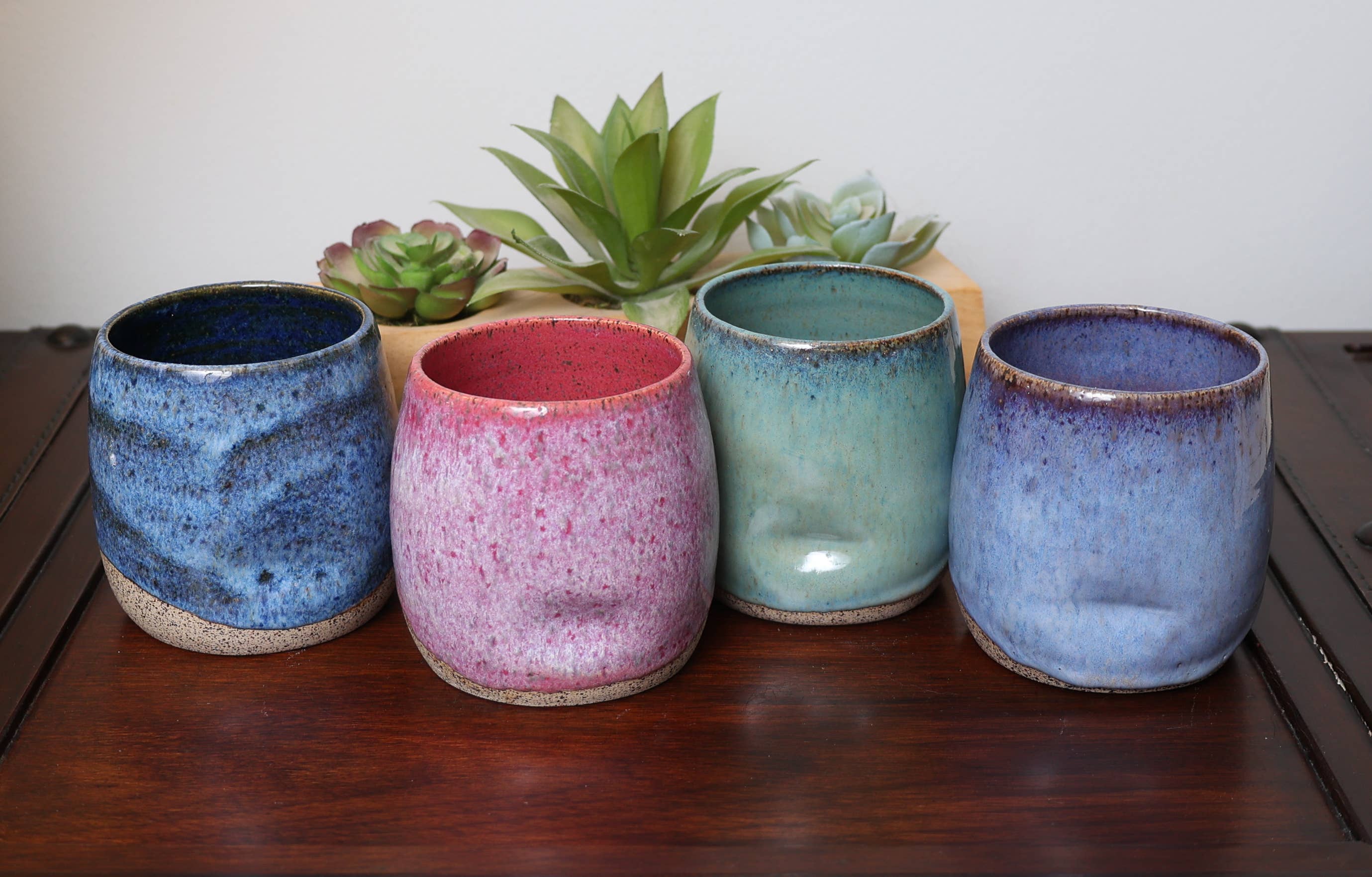 Sawdust and Clay - Wholesale Drinking Glass/Cup - Ceramic Thumbprint Tumblers- Wine Tumblers