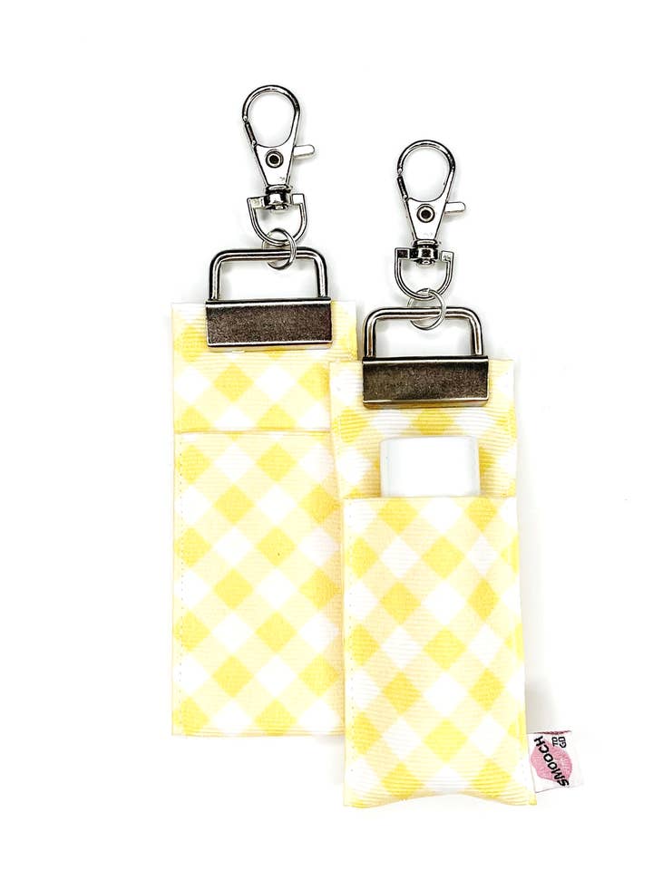 Gingham - Yellow - Lip Balm Holder (Single) for wholesale by Smooch To Go