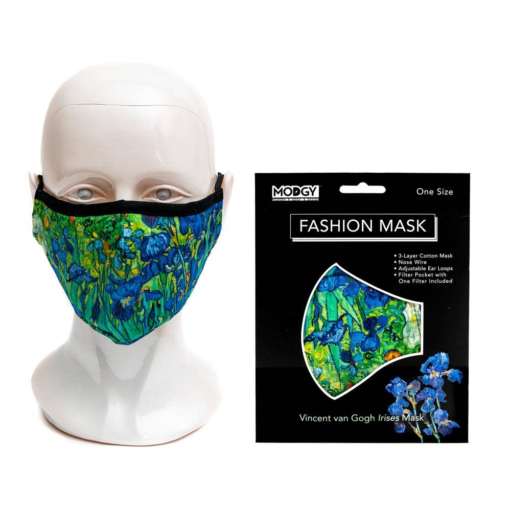 Modgy - Wholesale Protective Face Mask/Shield - Van Gogh Irises Fashion Mask1