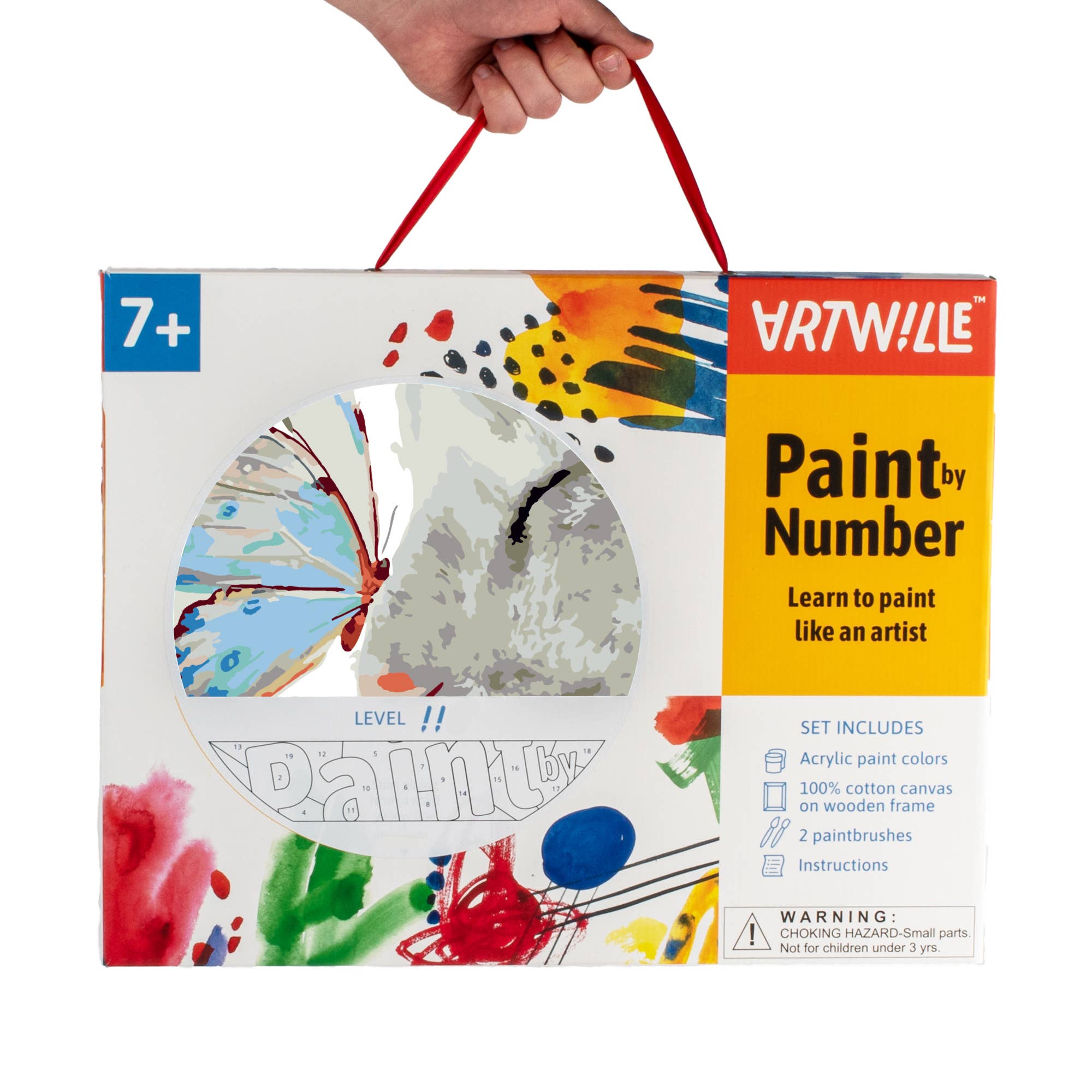 Fainotoys – Kit de artesanato DIY por atacado – Artwille Pintura por Números DIY - Gato e Borboleta, nível 21