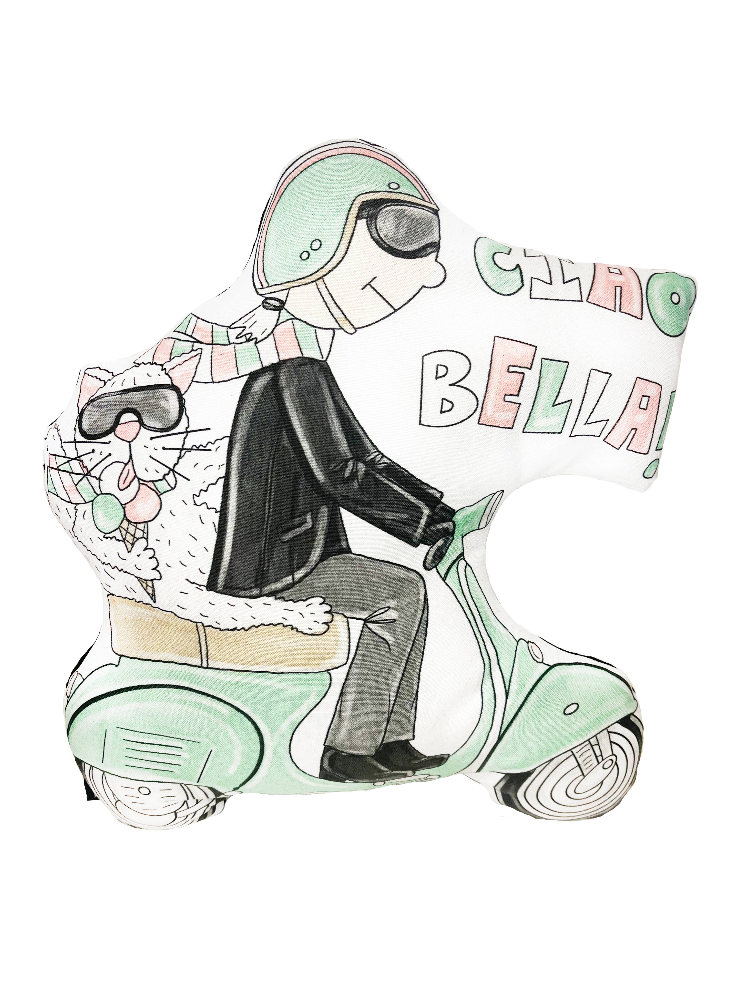 KAHRI - Wholesale Throw/Decorative Pillow - Ciao Bella Pillow-Plush Italy Cat Art Pillow Home Decor Gift0