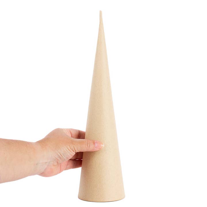 13-1/2" x 3-1/2" Paper Mache Craft Cone with Sealed Bottom for wholesale by Factory Direct Craft