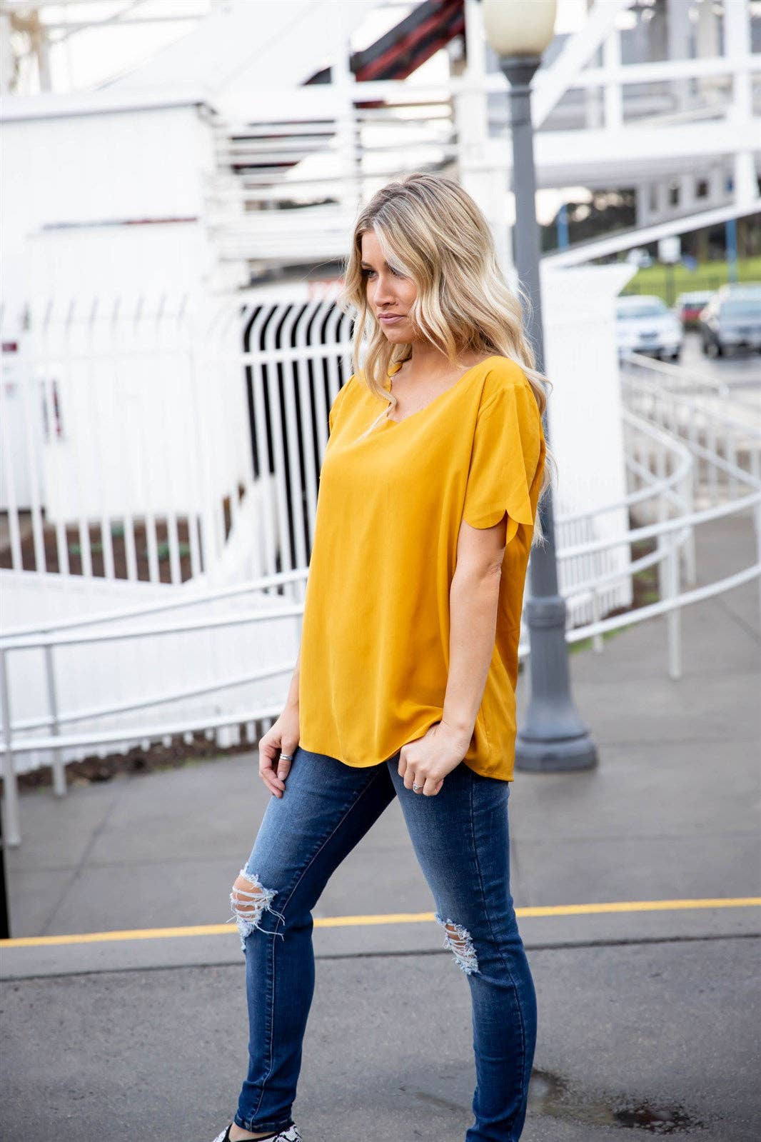 Tickled Teal - Vendita all'ingrosso Camicetta - Donna - Il Top Brea a Balze12