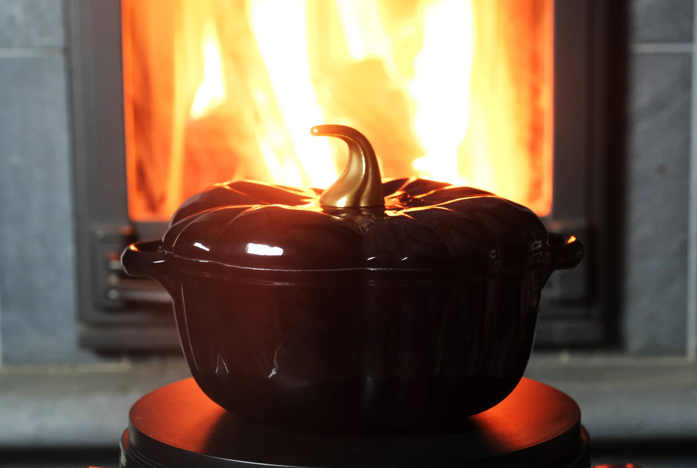 Crucible Cookware - Wholesale Kookpot - Gegoten ijzeren pompoenpan met emaille, braadpan, cocotte, zwart6