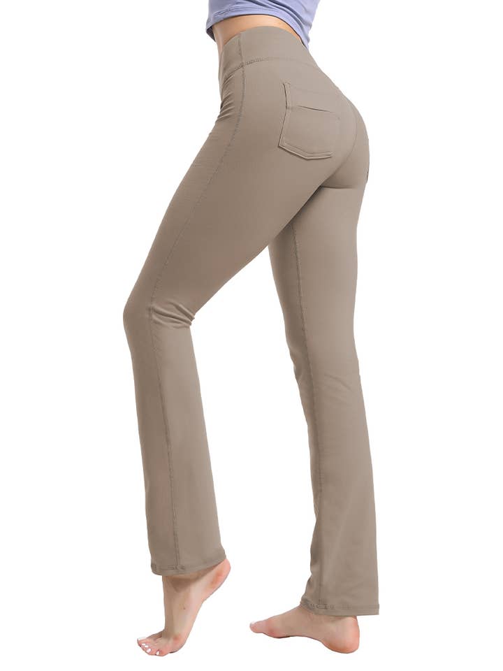 Rosa Clothing - Wholesale Athletic Pants - Women's - Women's Straight Leg Yoga Pants with Pocket _33"inseam