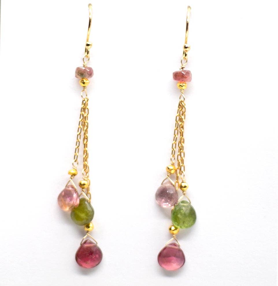 Susan Roberts Jewelry – wholesale Dangle earrings – Tourmaline Tassel Earrings1