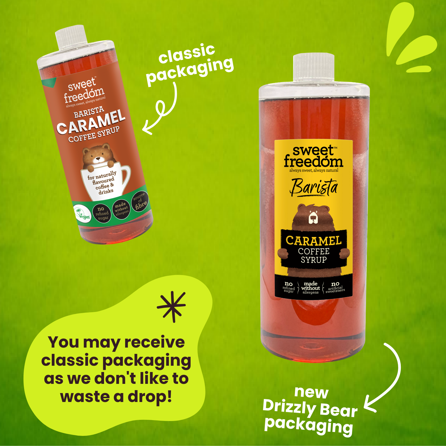 Sweet Freedom – wholesale Flavoured syrup – Barista Caramel Syrup – 1L | Naturally Sweetened1