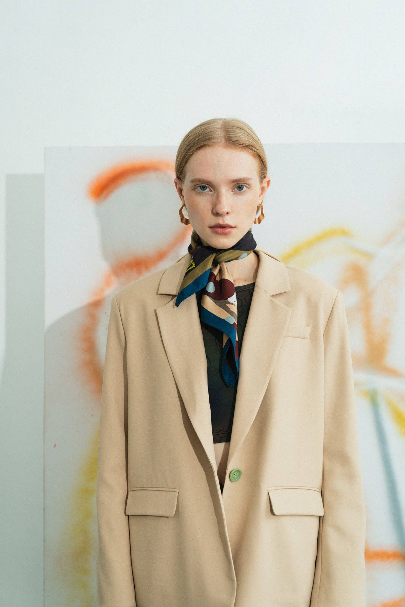 "Pandita the Dog" Silk Bandana - Coffee for wholesale on Faire2