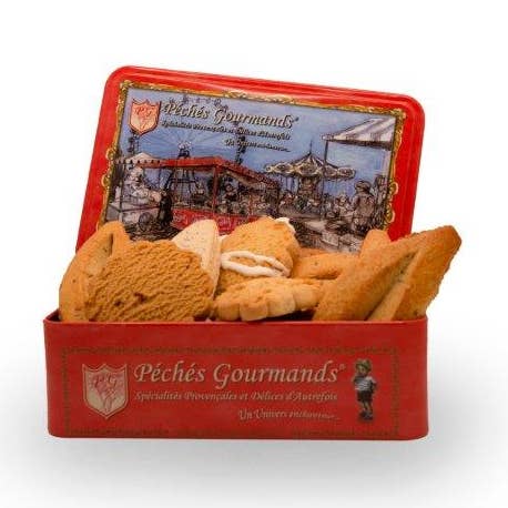 PECHES GOURMANDS - Wholesale Cookie - Artisanal Biscuits Metal Box Funfair 400g0