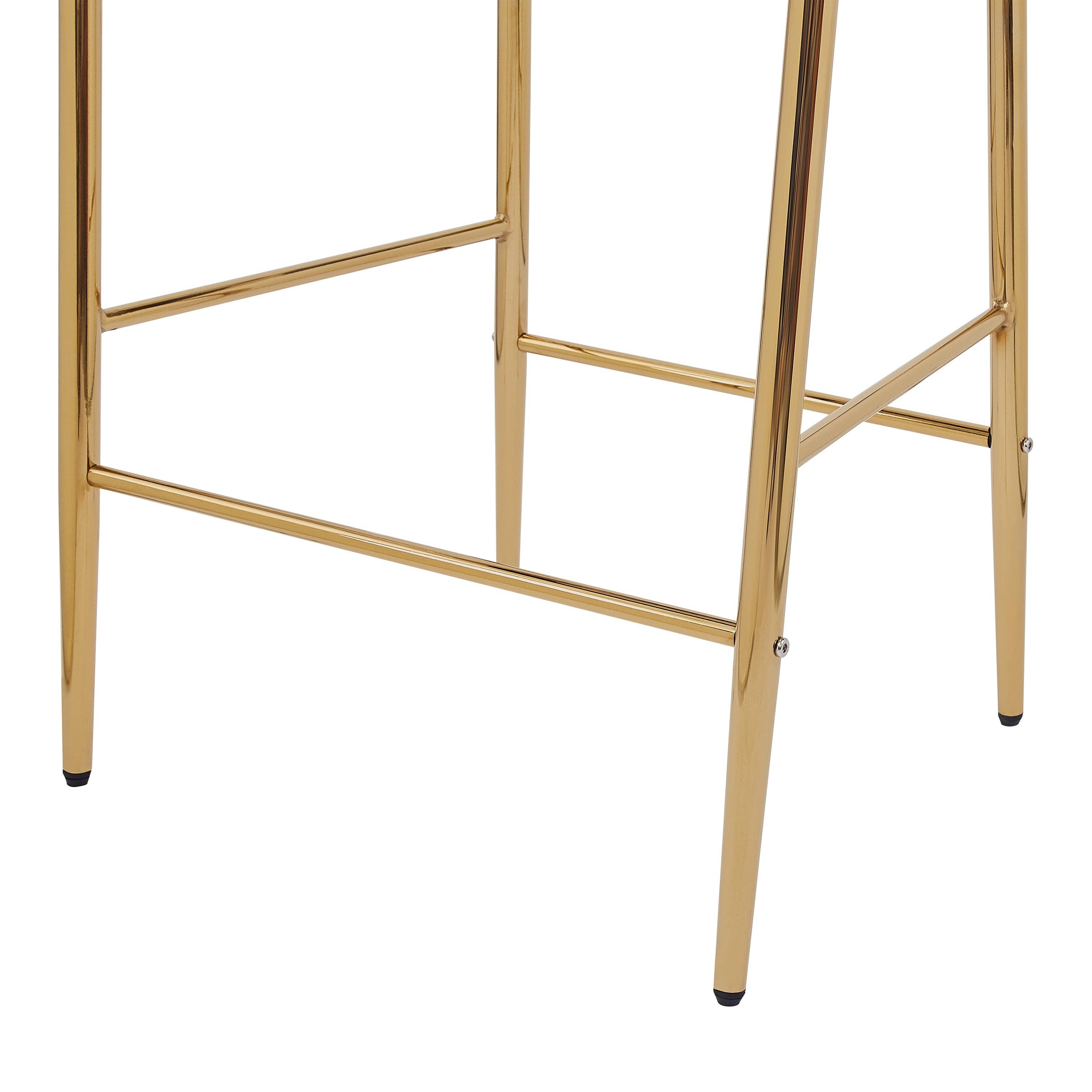 39F Inc. - Wholesale Stool - 28.75in Gray Velvet Counter Stools with Gold Legs, 2pk18