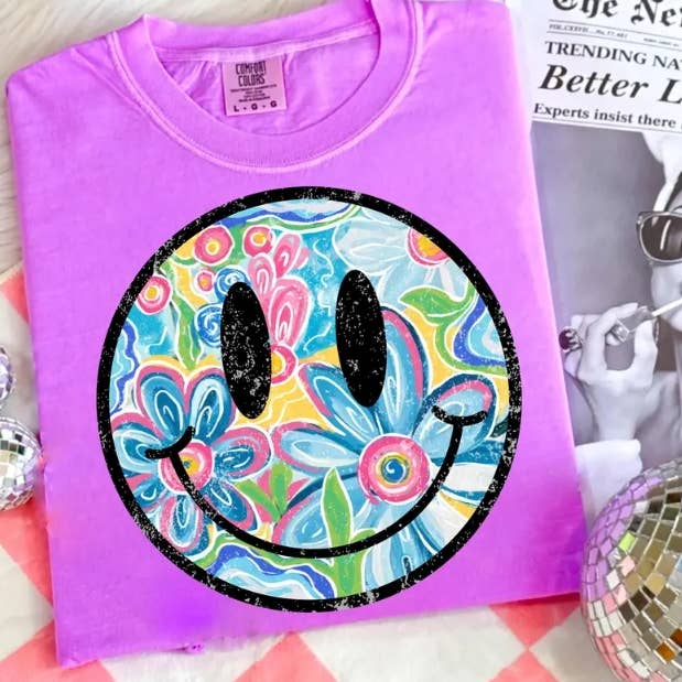 Summer Smiley Face Tee for wholesale by Southern Designs & Home Decor