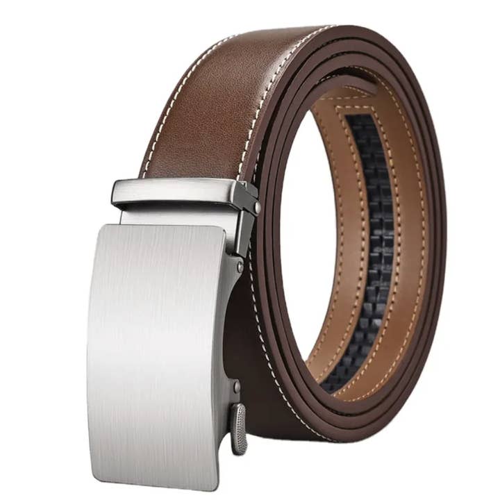 JD Buck - Wholesale Belt - Men's - Perfect Fit, Ratchet Style, Leather Belt - Brown