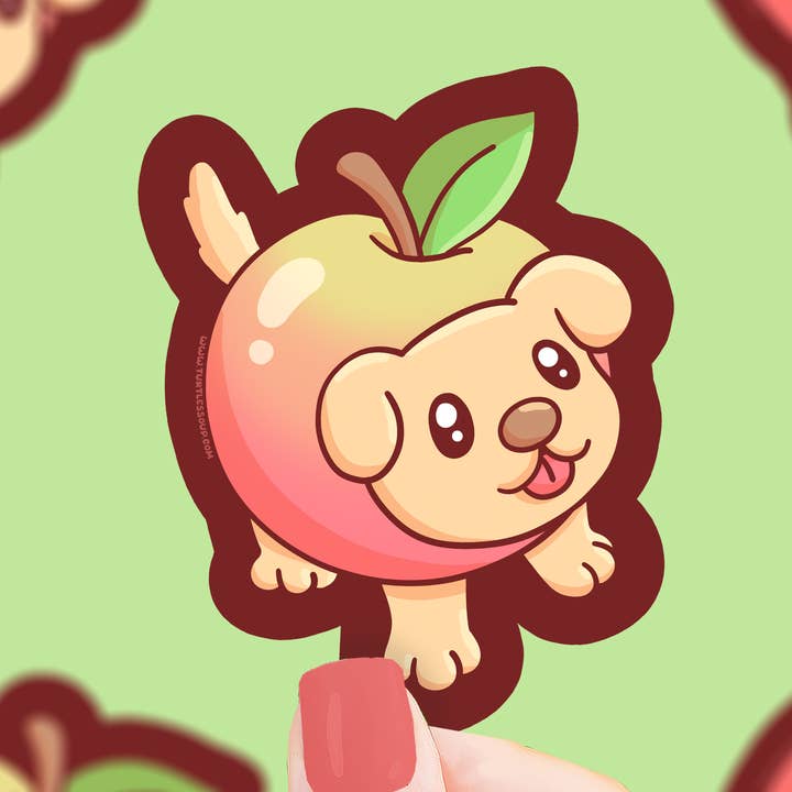 Apple Puppy | Cute | Fruit | Dog | Pets | Vinyl Sticker for wholesale by Turtle's Soup