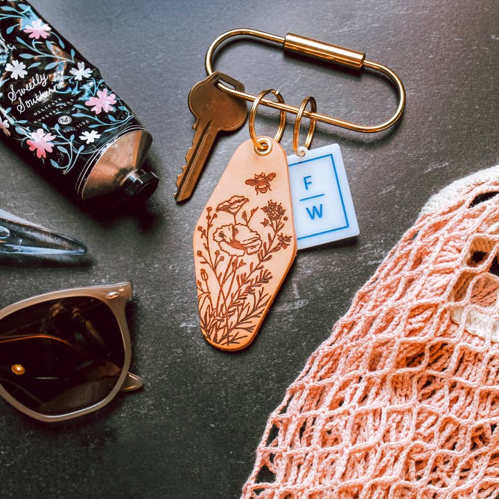 Freshwater Curated Goods - Wholesale Keychain - Women's - Poppies Hotel Keychain
