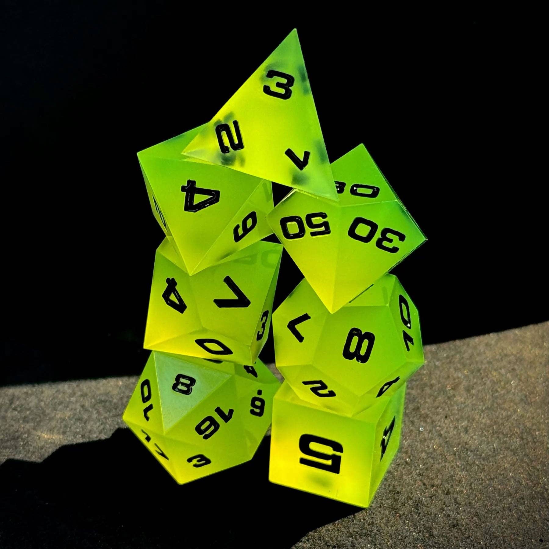 Aether Objects - Wholesale Dice - Solar Flux 7-Piece Resin Dice Set5