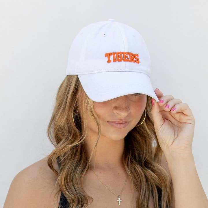 Tigers Baseball Hat White/Orange One Size for wholesale by The Royal Standard
