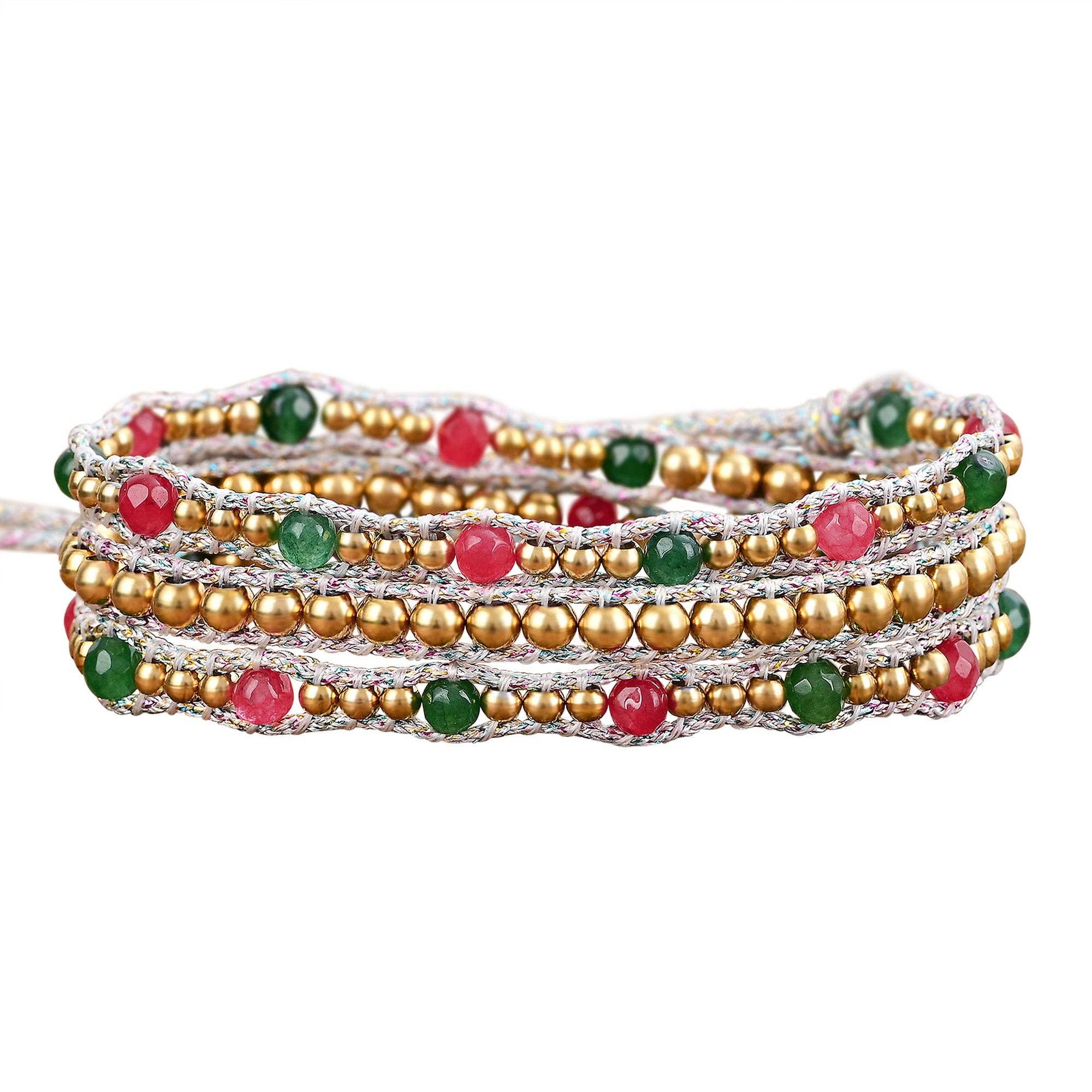 Cape Diablo - Wholesale Beaded Bracelet - Joyful Christmas Radiance Wrap Bracelet5