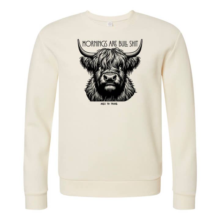 Mornings Are Bullshit Boxy Sweatshirt for wholesale by Ales to Trails