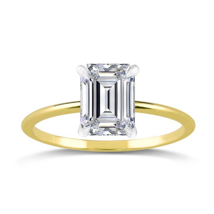 Smaragd diamantring med tunn guldband för wholesale av Meira T