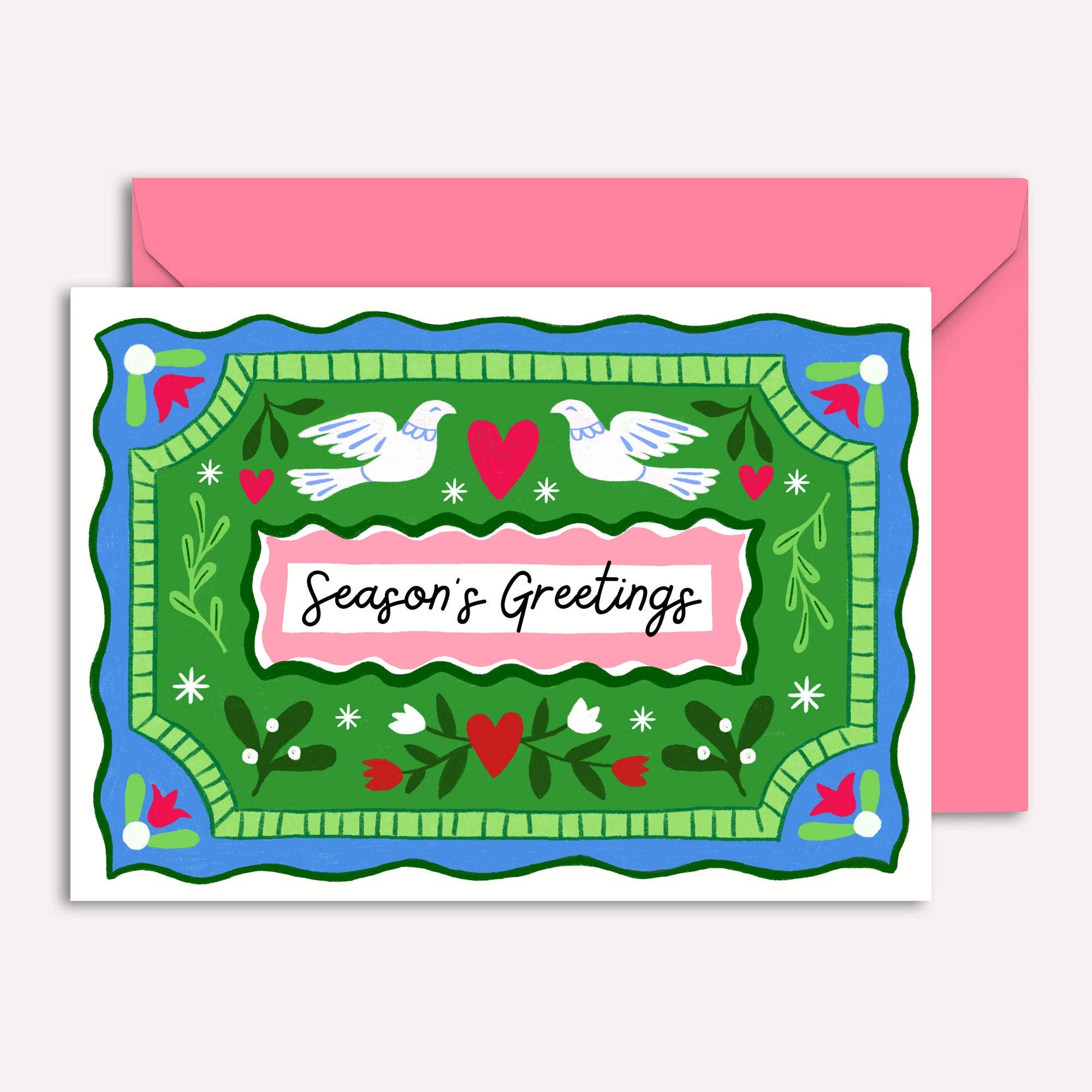 Natalie Lea Owen - Wholesale Christmas card - Dove Christmas Card | Vintage Holiday Card | Seasonal | Folk0