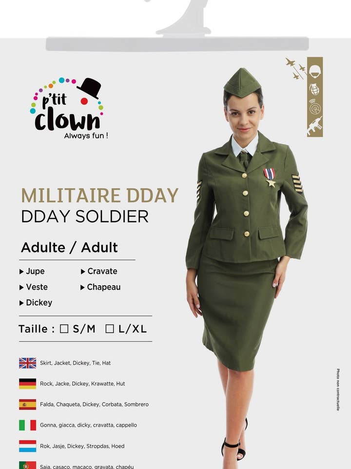 P'tit Clown - Wholesale Costume - Women's - Dday Military Costume - Women - S/M0