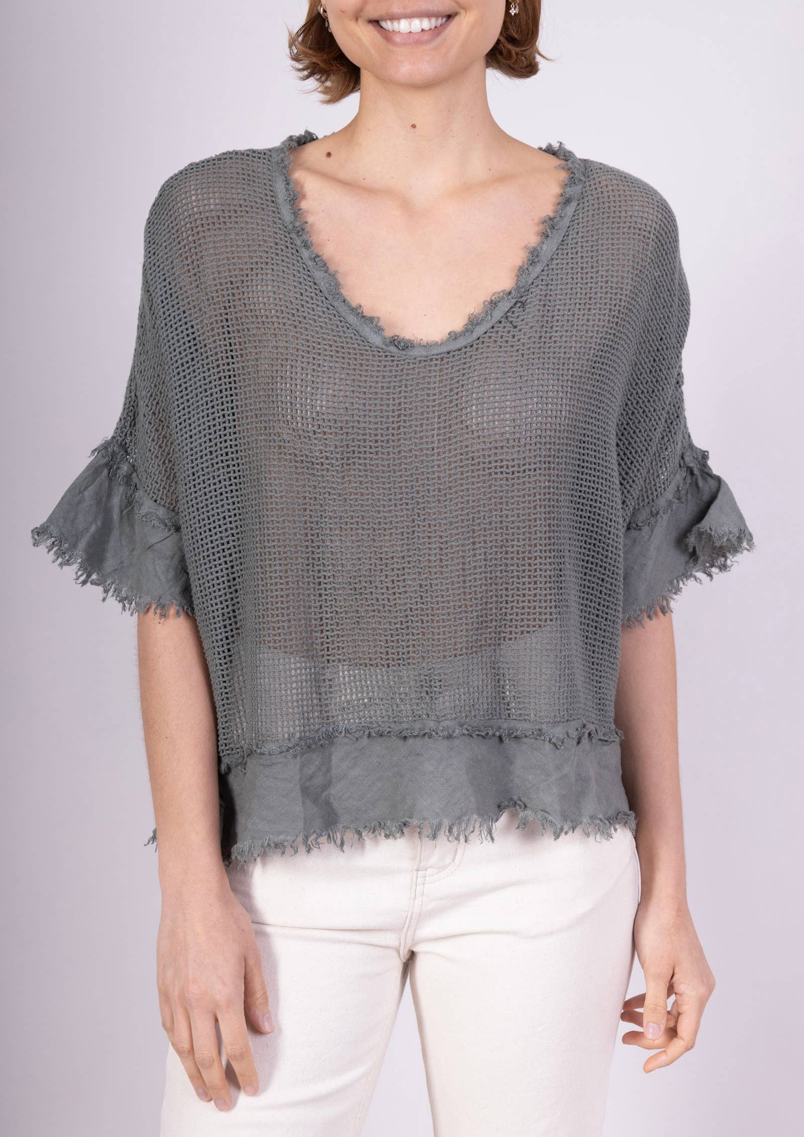 LINEN & COTTON HOUSE – Großhandel Bluse – Damen – TOP AUS BAUMWOLLSTRICK 23911 100 % BAUMWOLLE27