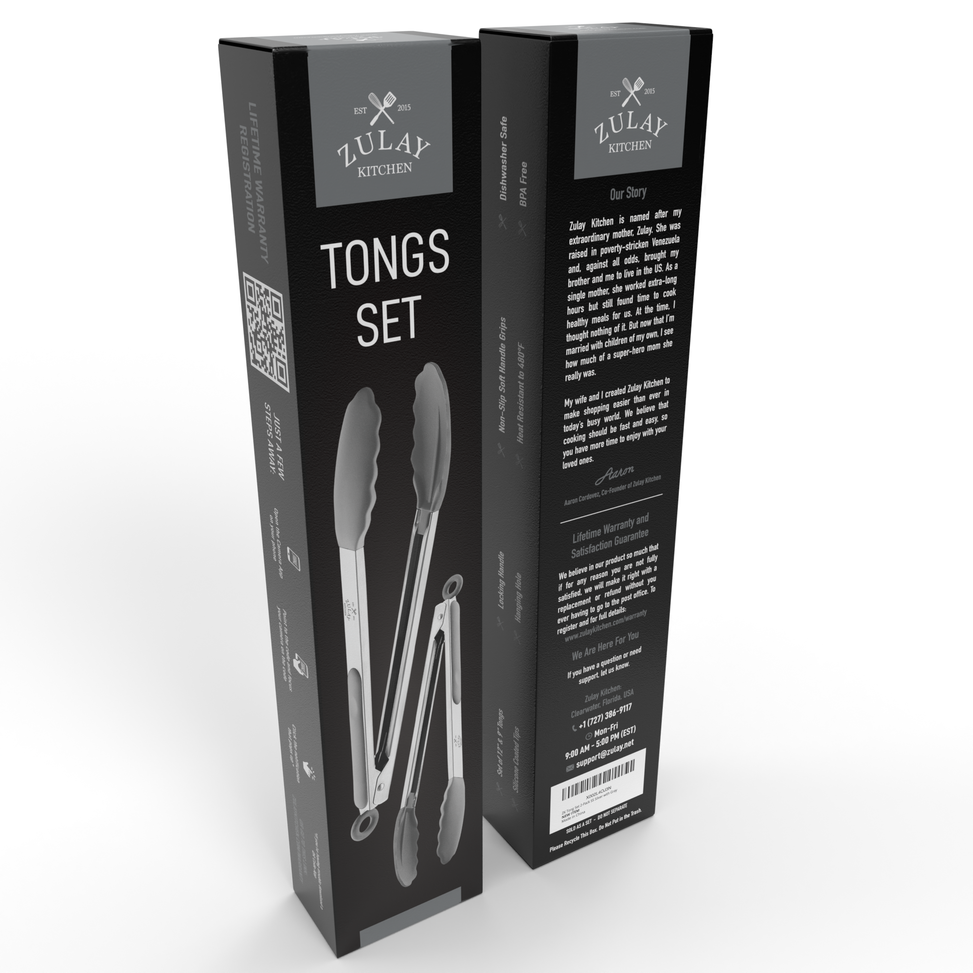 Zulay Kitchen - Wholesale Kitchen Tong - Cooking Tongs With Silicone Tips 9" & 12" - Stainless Steel16