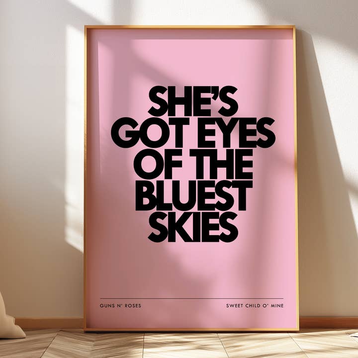Sweet Child Of Mine Inspired Lyrics Print - Indie Rock Music for wholesale by BOOBOOSKINS