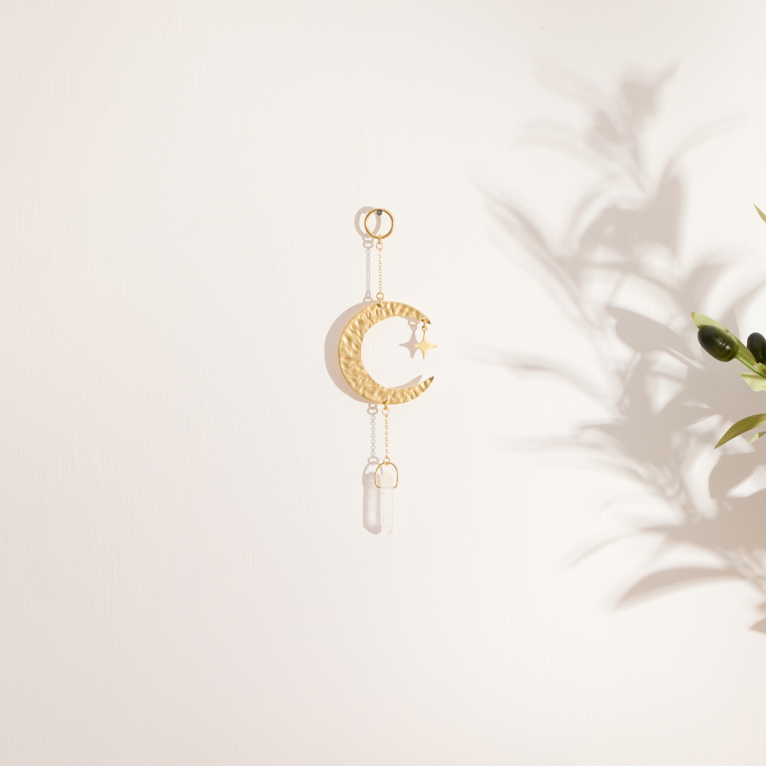 GeoCentral – wholesale Decorative tassel/wall drop – Moonglow Clear Quartz Crystal Wall Charm4