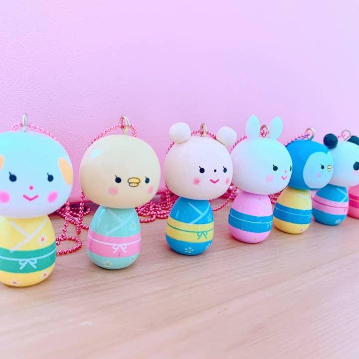 Ltd. Pop Cutie Kokeshi Kids Necklaces for wholesale by Pop Cutie Accessories & Gifts