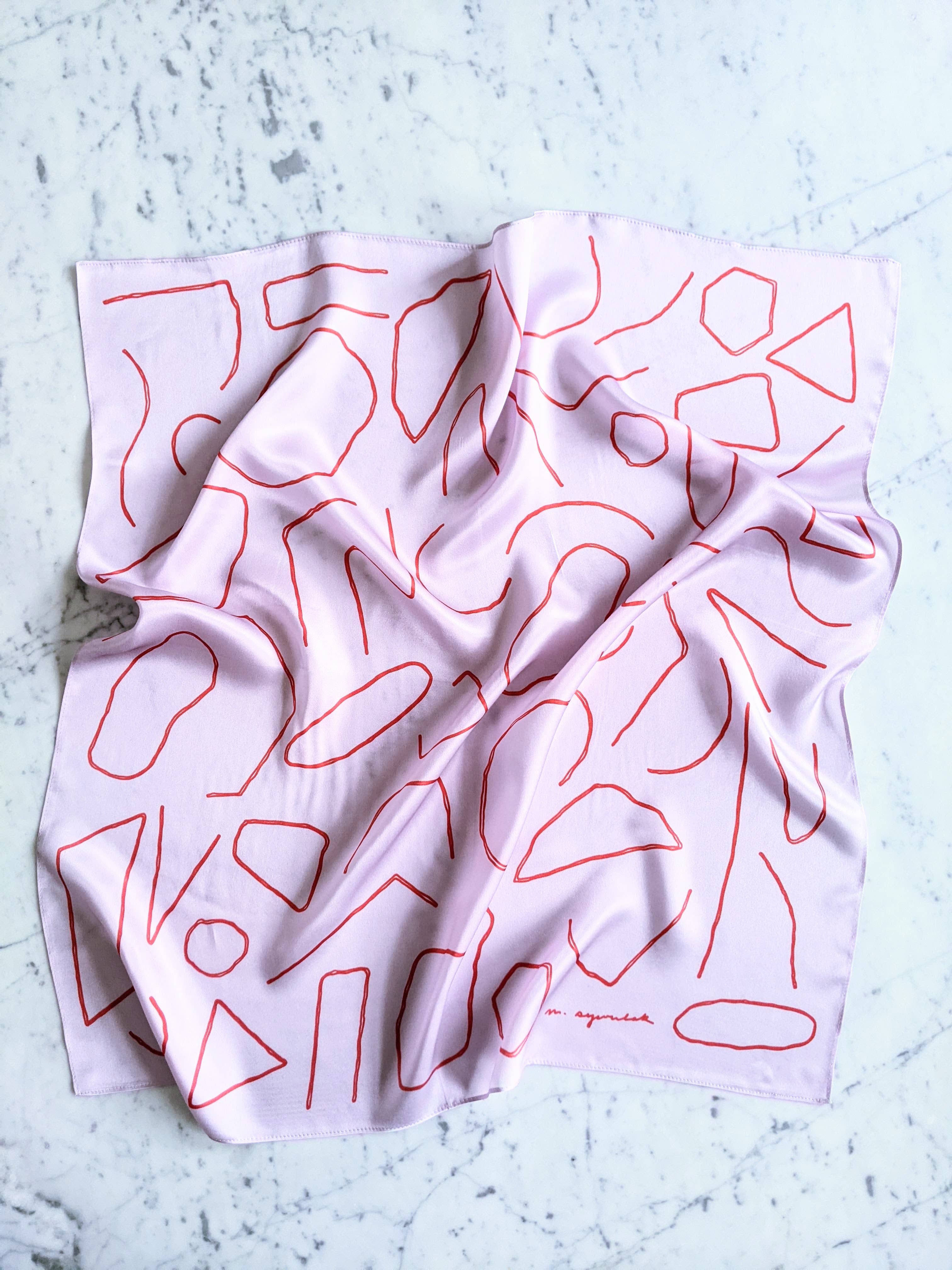 Madeleine Sywulak US - Wholesale Scarf - Women's - 100% Silk Scarf - Lavender & Poppy2