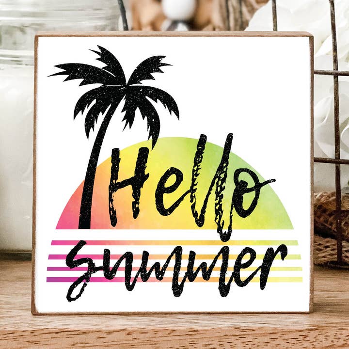Teele and Co. - Wholesale Desk/Tabletop Sign - Retro Summer Mini Decor