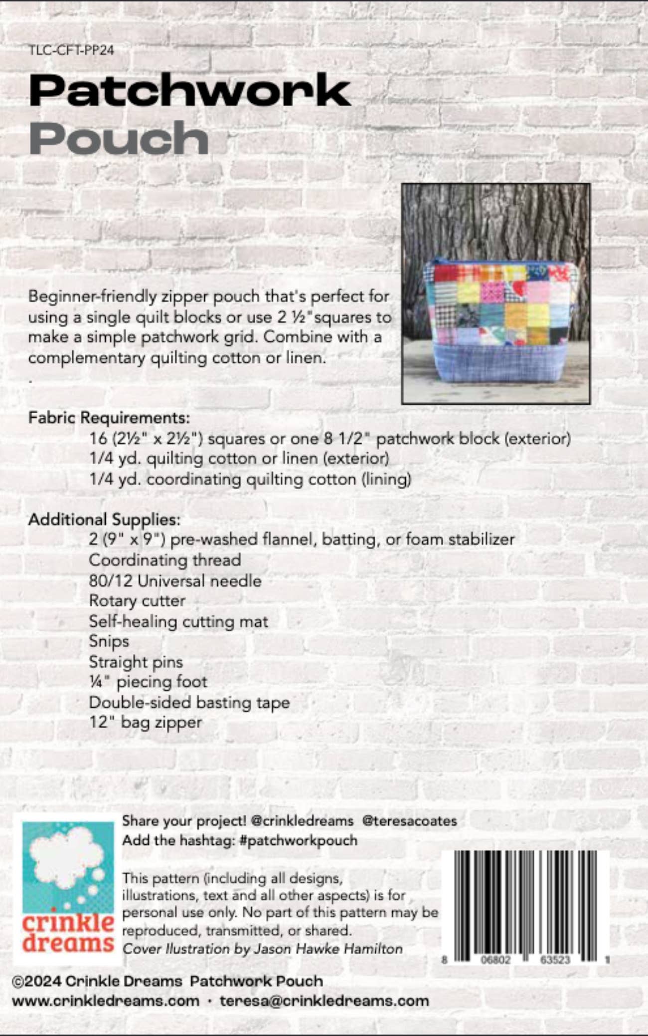 Crinkle Dreams - Wholesale Craft Sewing Kit - Patchwork Pouch Sewing Pattern1