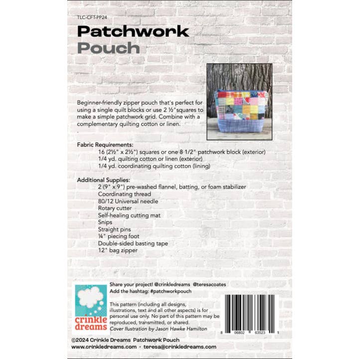 Crinkle Dreams - Wholesale Craft Sewing Kit - Patchwork Pouch Sewing Pattern1