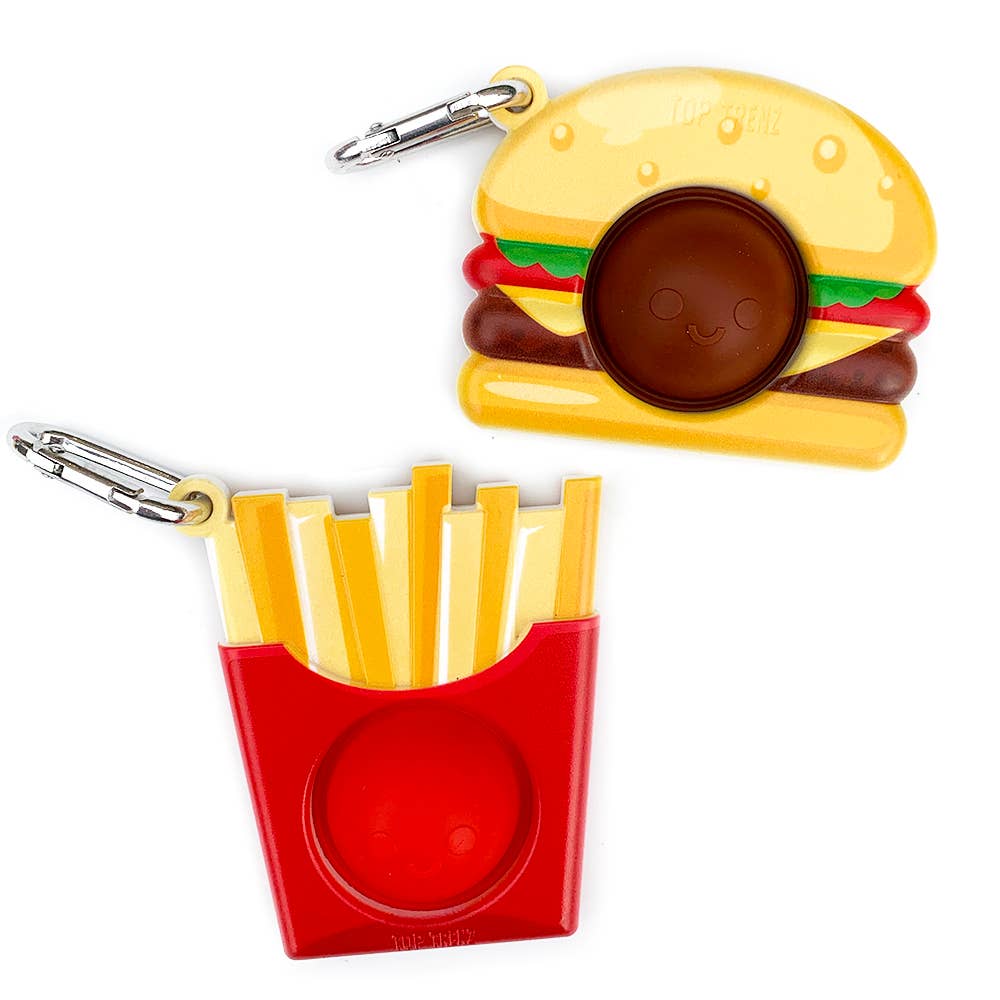 Top Trenz Inc - Wholesale Keychain - Kids - OMG Mega Pop Best Friend Keychains - Burger & Fries0