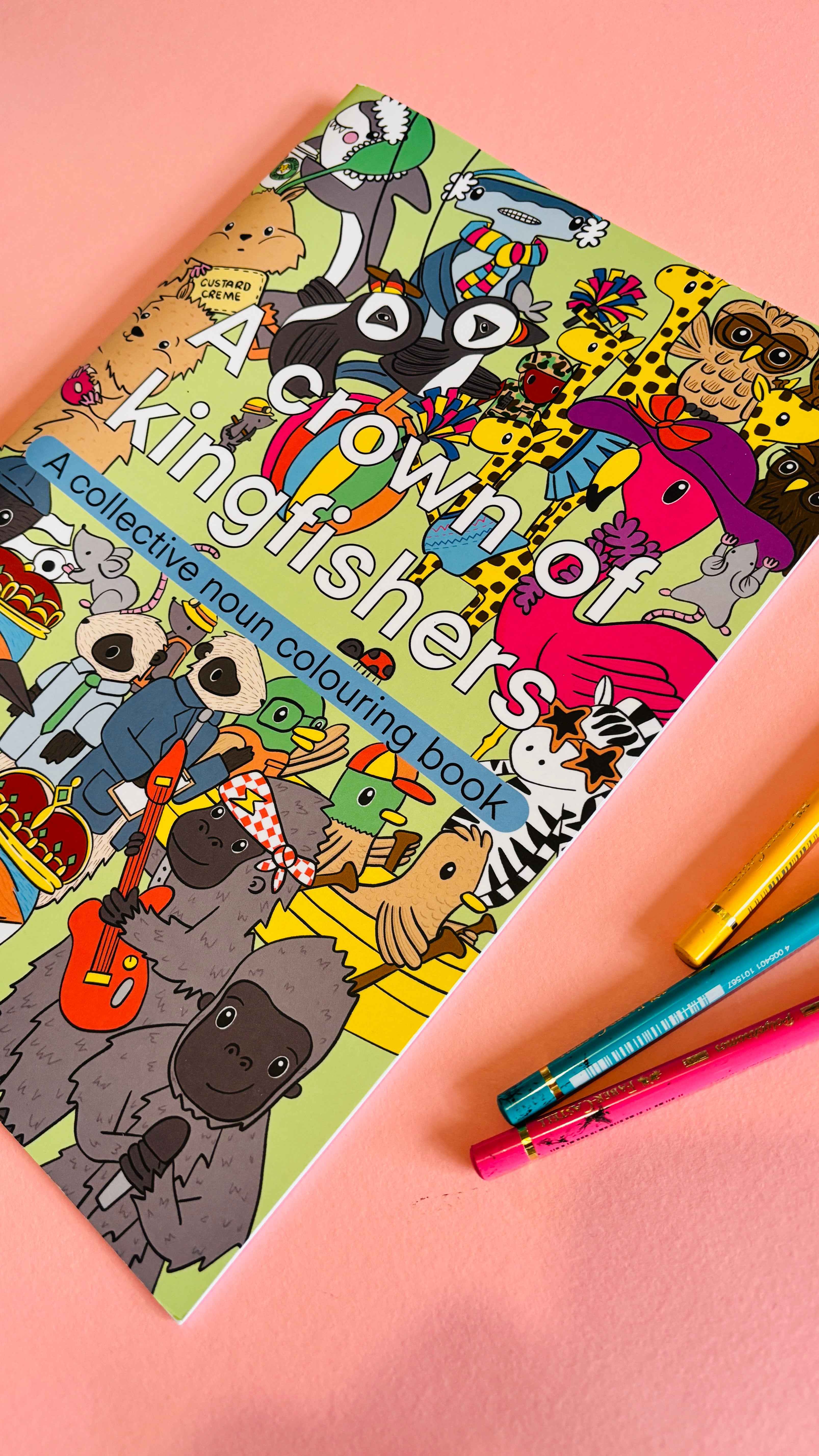 Pixiecraft - Wholesale Coloring & Activity Book - Kids & Baby - A crown of kingfishers: A collective noun colouring book3