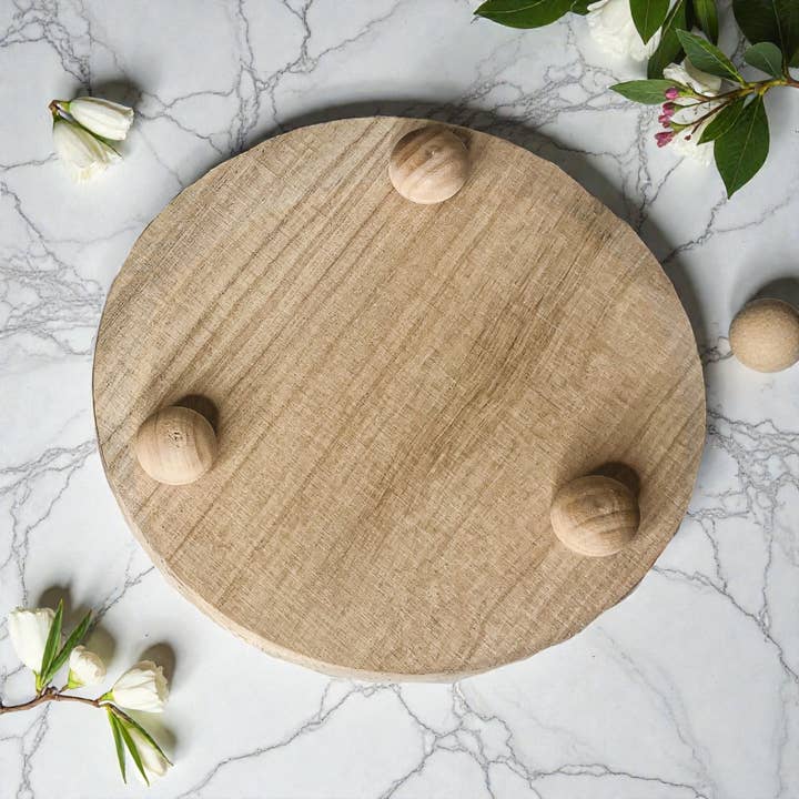 Gia Roma - Wholesale Decoratief dienblad - Ronde houten standaard en sierbord voor tafeldecoratie26