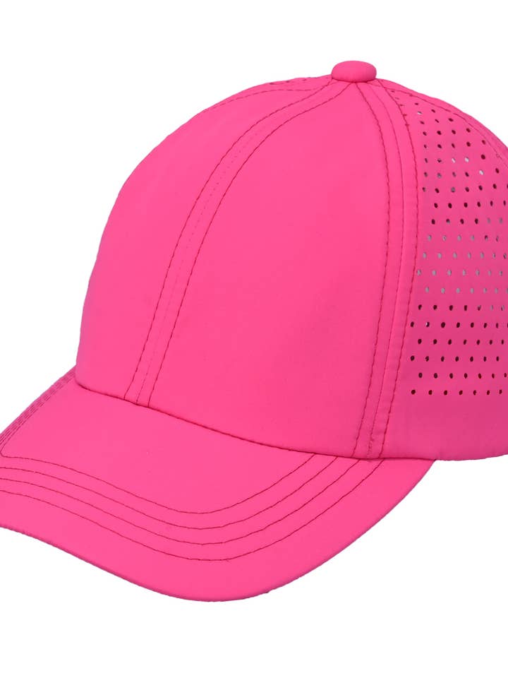 Laser Cut Unstructured Running Cap - Hot Pink for wholesale by Funky Junque