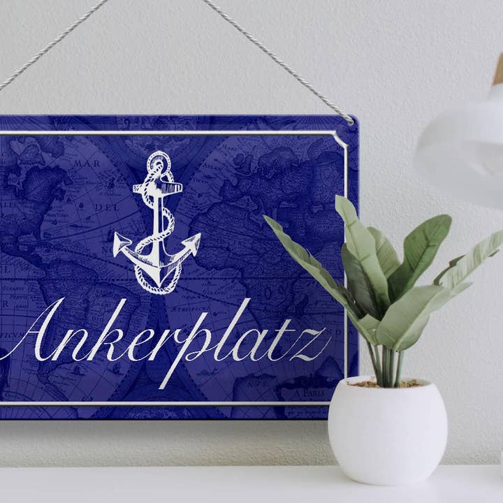 Femer – wholesale Sign – Tin sign saying 40x30cm anchorage anchor sail boat2