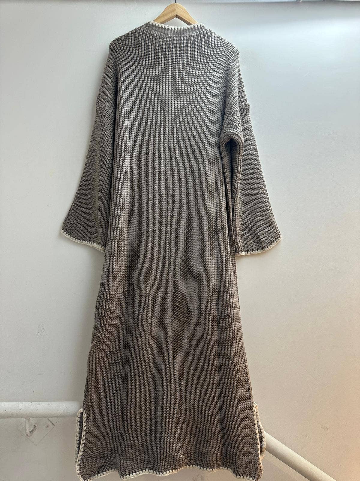 LORIANE - Wholesale Dress - Women's - 23185 long sweater dress with side slit one size 10
