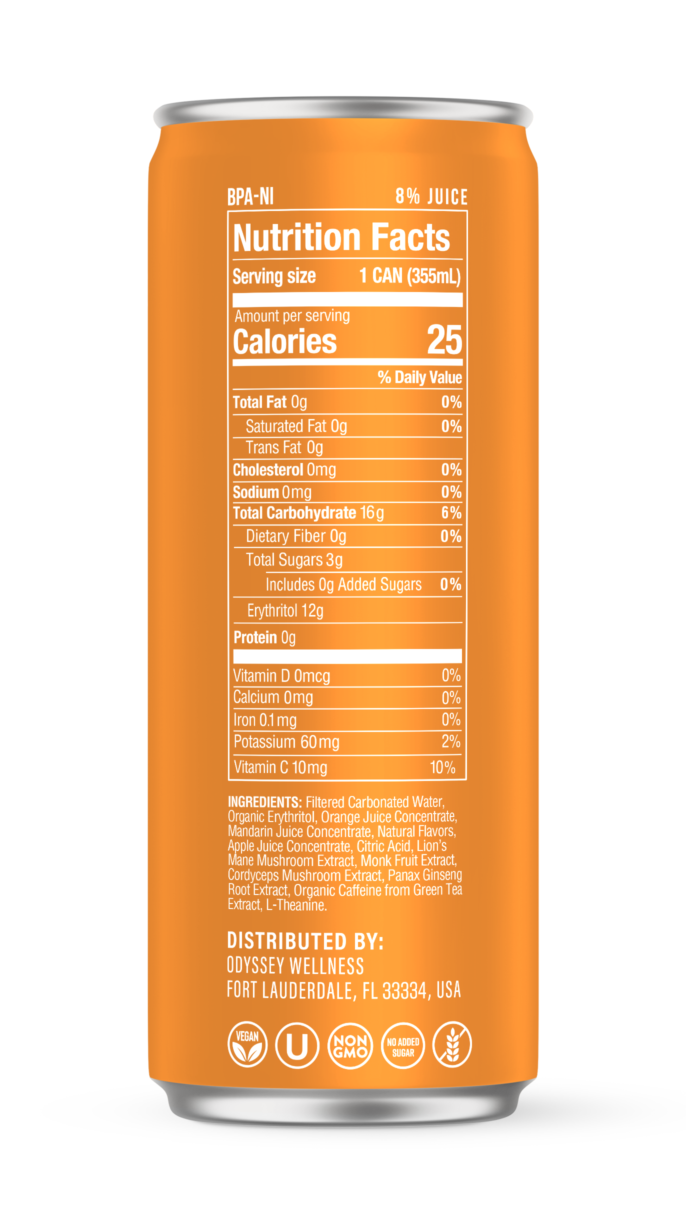 Odyssey Elixir - Wholesale Sports/Energy Drink - Mandarin Orange - Odyssey Functional Energy (85mg)2